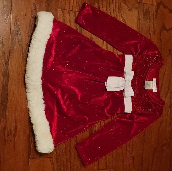 Robe De Noël Bonnie Jean Rouge étincelante - Taille 5 Fille - Occasion Très Bon état